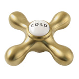 Vintage CCMX7C Cold Brass Cross Handle, Brushed Brass