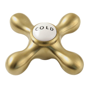 Vintage CCMX7C Cold Brass Cross Handle, Brushed Brass