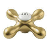 Vintage CCMX7H Hot Brass Cross Handle, Brushed Brass