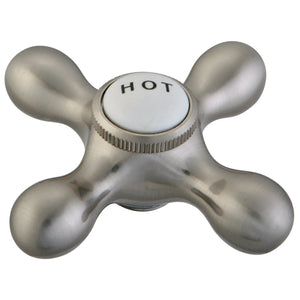 Vintage CCMX8H Hot Brass Cross Handle, Brushed Nickel