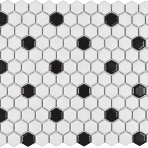 Roca Tile Usa Inc United States Ceramic Tile Cc Mosaics Ii 1 Inch Matte White Hexagon Porcelain Mosaics. Ufcc104-12Mt 1 Sheet = .84 Sq. Ft.