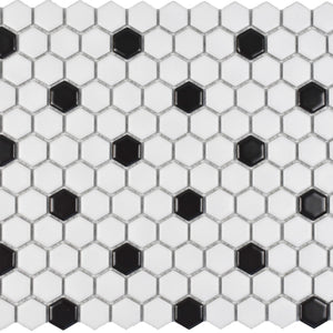 Roca Tile Usa Inc United States Ceramic Tile Cc Mosaics Ii 1 Inch Matte White Hexagon Porcelain Mosaics. Ufcc104-12Mt 1 Sheet = .84 Sq. Ft.