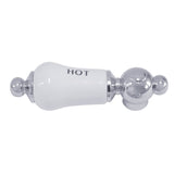 Vintage CCPL1H Hot Porcelain Lever Handle, Polished Chrome