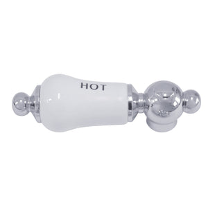 Vintage CCPL1H Hot Porcelain Lever Handle, Polished Chrome