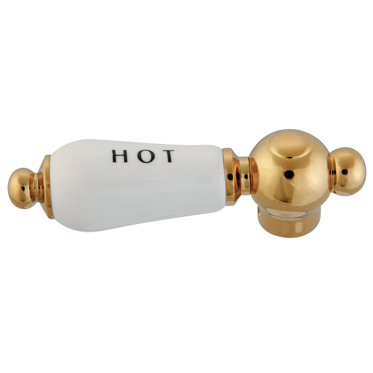CCPL2CSH Hot Porcelain Lever Handle, Polished Brass