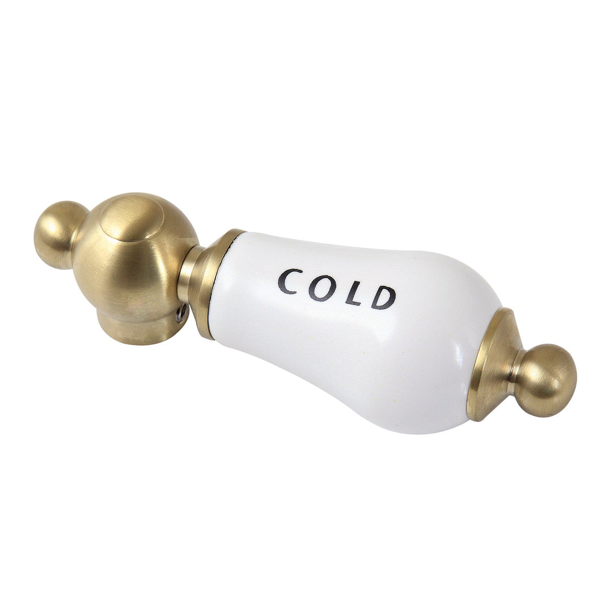 Vintage CCPL7C Cold Porcelain Lever Handle, Brushed Brass
