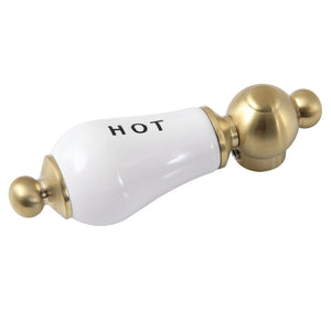 Vintage CCPL7H Hot Porcelain Lever Handle, Brushed Brass