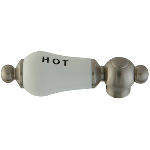 Vintage CCPL8H Hot Porcelain Lever Handle, Brushed Nickel