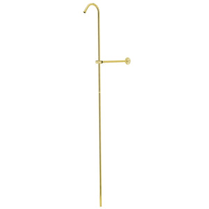 Vintage CCR602 Shower Riser and Wall Support, Polished Brass