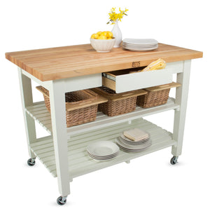 John Boos C4836-S-SG C Classic Maple Country Work Table - 48"W x 36"D, One Shelf, Slate Gray Base