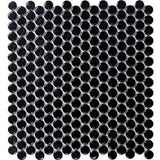 Roca Tile Usa Inc United States Ceramic Tile Cc Mosaics Ii Matte Black Penny Round Porcelain Mosaics. Ufcc159-12Mt 1 Sheet = 1 Sq. Ft.