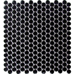 Roca Tile Usa Inc United States Ceramic Tile Cc Mosaics Ii Matte Black Penny Round Porcelain Mosaics. Ufcc159-12Mt 1 Sheet = 1 Sq. Ft.