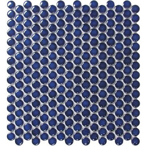 Roca Tile Usa Inc United States Ceramic Tile Cc Mosaics Ii Bright Cobalt Penny Round Porcelain Mosaics. Ufcc110-12Mt 1 Sheet = 1 Sq. Ft.