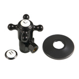CD43300BXK 1/2-Inch FIP x 3/8-Inch OD Comp Anti-Seize Deluxe Quarter-Turn Ceramic Hardisc Cartridge Angle Stop with Flange, Matte Black