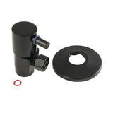 CD43300DLK 1/2-Inch FIP x 3/8-Inch OD Comp Anti-Seize Deluxe Quarter-Turn Ceramic Hardisc Cartridge Angle Stop with Flange, Matte Black