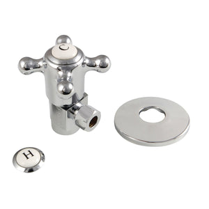CD43301BXK 1/2-Inch FIP x 3/8-Inch OD Comp Anti-Seize Deluxe Quarter-Turn Ceramic Hardisc Cartridge Angle Stop with Flange, Polished Chrome