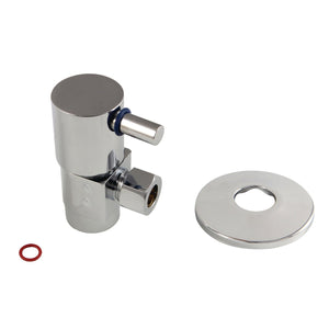 CD43301DLK 1/2-Inch FIP x 3/8-Inch OD Comp Anti-Seize Deluxe Quarter-Turn Ceramic Hardisc Cartridge Angle Stop with Flange, Polished Chrome