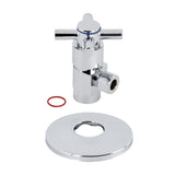 CD43301DXK 1/2-Inch FIP x 3/8-Inch OD Comp Anti-Seize Deluxe Quarter-Turn Ceramic Hardisc Cartridge Angle Stop with Flange, Polished Chrome