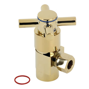 Concord CD43302DX 1/2-Inch FIP x 3/8-Inch OD Comp Anti-Seize Deluxe Quarter-Turn Ceramic Hardisc Cartridge Angle Stop, Polished Brass