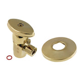 CD43302VAK 1/2-Inch FIP x 3/8-Inch OD Comp Anti-Seize Deluxe Quarter-Turn Ceramic Hardisc Cartridge Angle Stop with Flange, Polished Brass