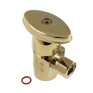 Americana CD43302VA 1/2-Inch FIP x 3/8-Inch OD Comp Anti-Seize Deluxe Quarter-Turn Ceramic Hardisc Cartridge Angle Stop, Polished Brass