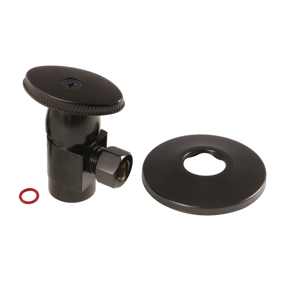 CD43305VAK 1/2-Inch FIP x 3/8-Inch OD Comp Anti-Seize Deluxe Quarter-Turn Ceramic Hardisc Cartridge Angle Stop with Flange, Oil Rubbed Bronze