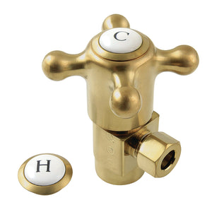 Heritage CD43307BX 1/2-Inch FIP x 3/8-Inch OD Comp Anti-Seize Deluxe Quarter-Turn Ceramic Hardisc Cartridge Angle Stop, Brushed Brass