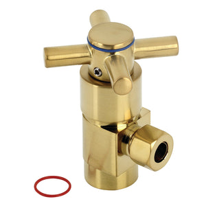 Concord CD43307DX 1/2-Inch FIP x 3/8-Inch OD Comp Anti-Seize Deluxe Quarter-Turn Ceramic Hardisc Cartridge Angle Stop, Brushed Brass