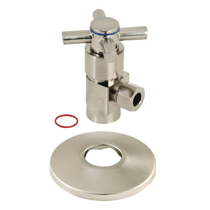 CD43308DXK 1/2-Inch FIP x 3/8-Inch OD Comp Anti-Seize Deluxe Quarter-Turn Ceramic Hardisc Cartridge Angle Stop with Flange, Brushed Nickel