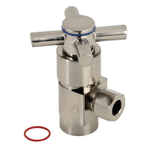 Concord CD43308DX 1/2-Inch FIP x 3/8-Inch OD Comp Anti-Seize Deluxe Quarter-Turn Ceramic Hardisc Cartridge Angle Stop, Brushed Nickel