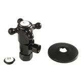 CD53300BXK 5/8-Inch OD Comp x 3/8-Inch OD Comp Anti-Seize Deluxe Quarter-Turn Ceramic Hardisc Cartridge Angle Stop with Flange, Matte Black