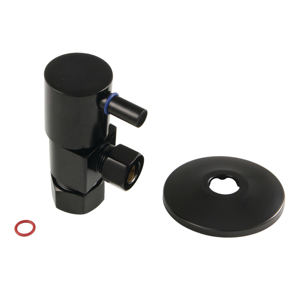 CD53300DLK 5/8-Inch OD Comp x 3/8-Inch OD Comp Anti-Seize Deluxe Quarter-Turn Ceramic Hardisc Cartridge Angle Stop with Flange, Matte Black
