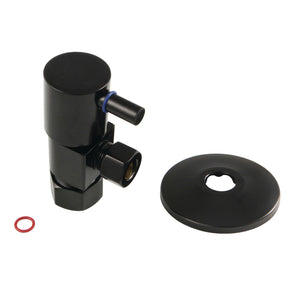 CD53300DLK 5/8-Inch OD Comp x 3/8-Inch OD Comp Anti-Seize Deluxe Quarter-Turn Ceramic Hardisc Cartridge Angle Stop with Flange, Matte Black