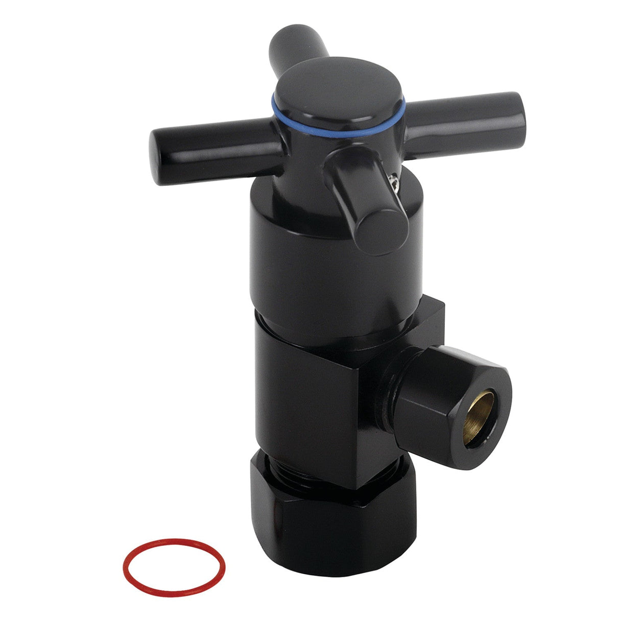 Concord CD53300DX 5/8-Inch OD Comp x 3/8-Inch OD Comp Anti-Seize Deluxe Quarter-Turn Ceramic Hardisc Cartridge Angle Stop, Matte Black