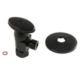 CD53300VAK 5/8-Inch OD Comp x 3/8-Inch OD Comp Anti-Seize Deluxe Quarter-Turn Ceramic Hardisc Cartridge Angle Stop with Flange, Matte Black