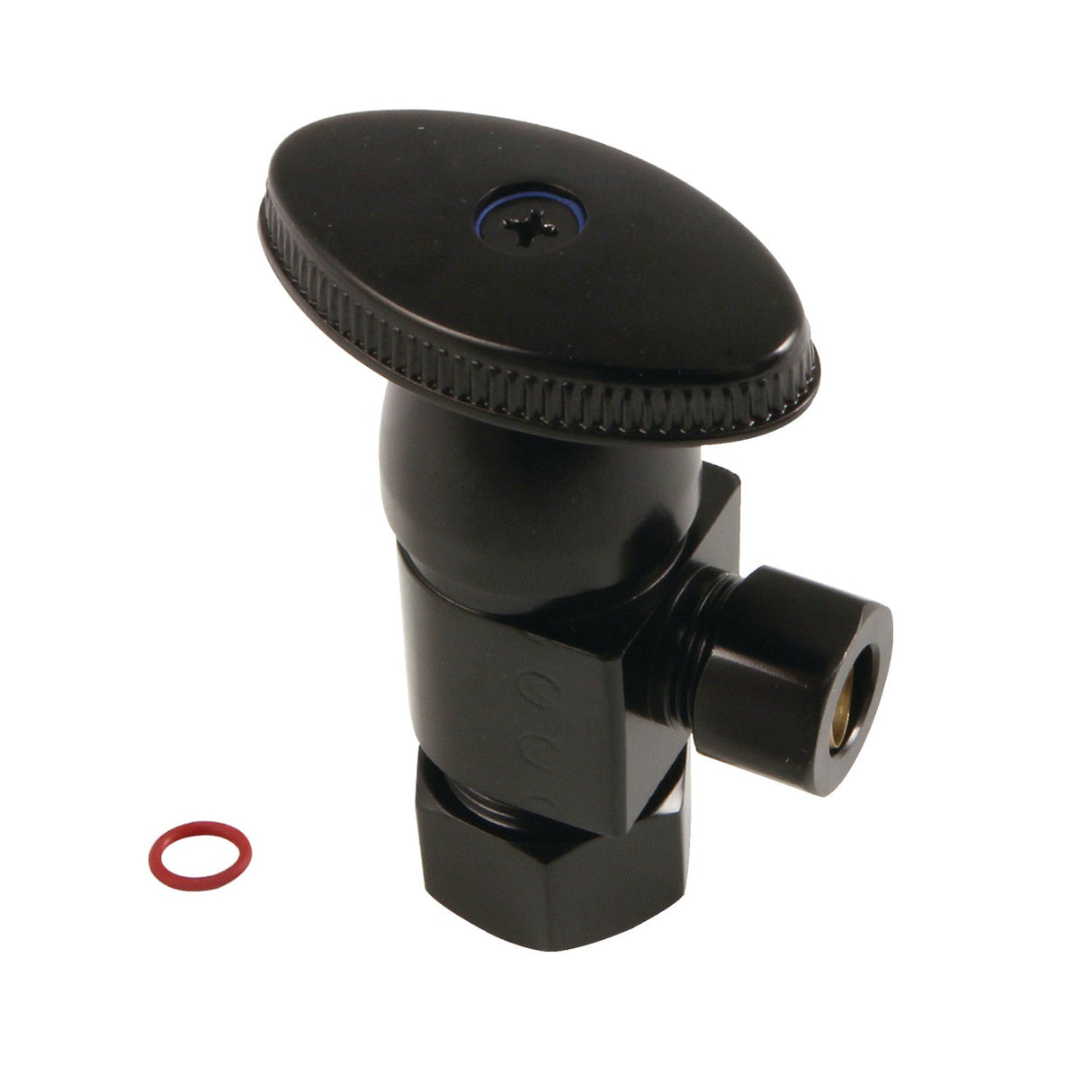 Americana CD53300VA 5/8-Inch OD Comp x 3/8-Inch OD Comp Anti-Seize Deluxe Quarter-Turn Ceramic Hardisc Cartridge Angle Stop, Matte Black