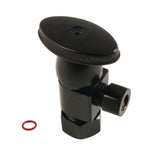 Americana CD53300VA 5/8-Inch OD Comp x 3/8-Inch OD Comp Anti-Seize Deluxe Quarter-Turn Ceramic Hardisc Cartridge Angle Stop, Matte Black