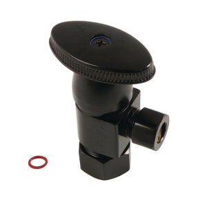 Americana CD53300VA 5/8-Inch OD Comp x 3/8-Inch OD Comp Anti-Seize Deluxe Quarter-Turn Ceramic Hardisc Cartridge Angle Stop, Matte Black