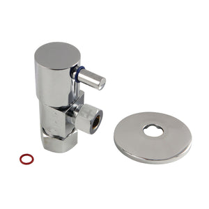 CD53301DLK 5/8-Inch OD Comp x 3/8-Inch OD Comp Anti-Seize Deluxe Quarter-Turn Ceramic Hardisc Cartridge Angle Stop with Flange, Polished Chrome