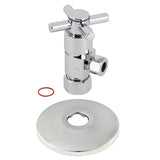 CD53301DXK 5/8-Inch OD Comp x 3/8-Inch OD Comp Anti-Seize Deluxe Quarter-Turn Ceramic Hardisc Cartridge Angle Stop with Flange, Polished Chrome
