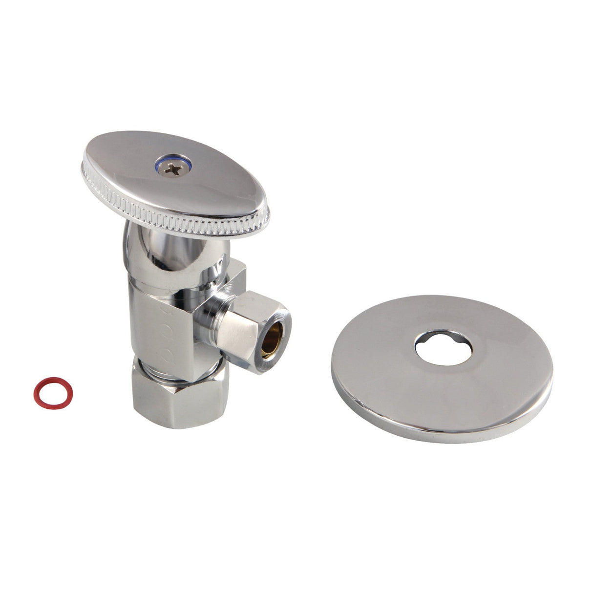 CD53301VAK 5/8-Inch OD Comp x 3/8-Inch OD Comp Anti-Seize Deluxe Quarter-Turn Ceramic Hardisc Cartridge Angle Stop with Flange, Polished Chrome
