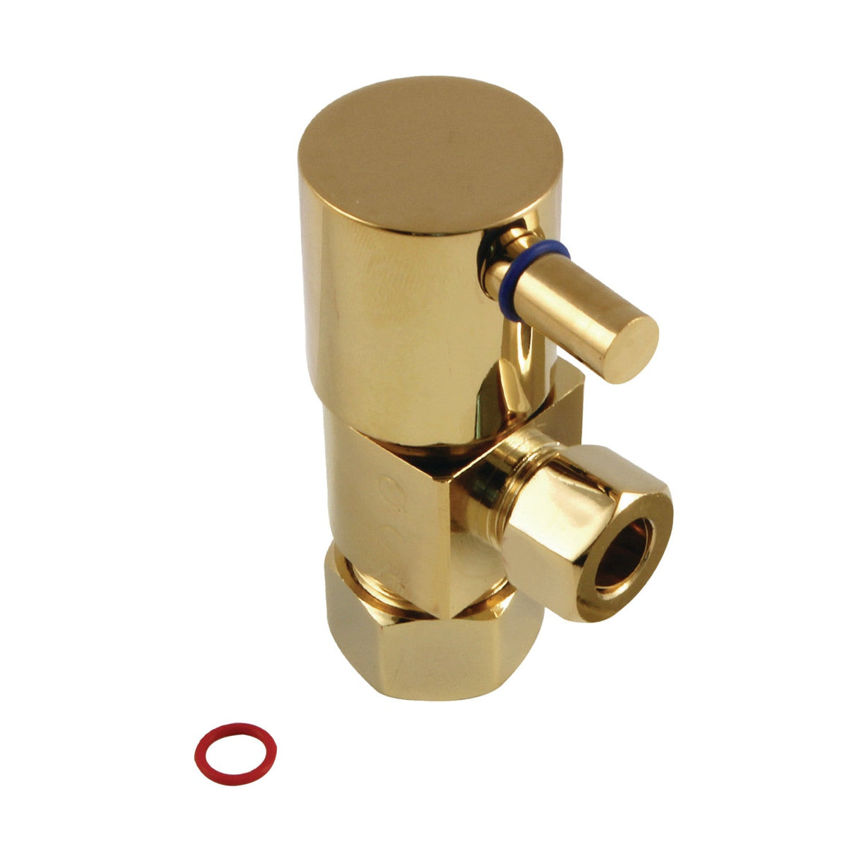 Concord CD53302DL 5/8-Inch OD Comp x 3/8-Inch OD Comp Anti-Seize Deluxe Quarter-Turn Ceramic Hardisc Cartridge Angle Stop, Polished Brass