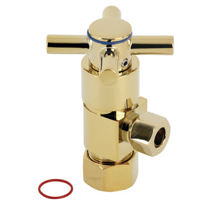 Concord CD53302DX 5/8-Inch OD Comp x 3/8-Inch OD Comp Anti-Seize Deluxe Quarter-Turn Ceramic Hardisc Cartridge Angle Stop, Polished Brass