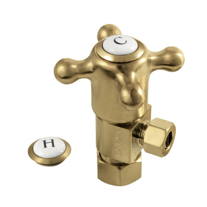 Heritage CD53307BX 5/8-Inch OD Comp x 3/8-Inch OD Comp Anti-Seize Deluxe Quarter-Turn Ceramic Hardisc Cartridge Angle Stop, Brushed Brass