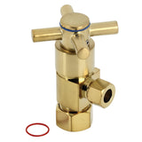 Concord CD53307DX 5/8-Inch OD Comp x 3/8-Inch OD Comp Anti-Seize Deluxe Quarter-Turn Ceramic Hardisc Cartridge Angle Stop, Brushed Brass