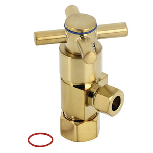Concord CD53307DX 5/8-Inch OD Comp x 3/8-Inch OD Comp Anti-Seize Deluxe Quarter-Turn Ceramic Hardisc Cartridge Angle Stop, Brushed Brass