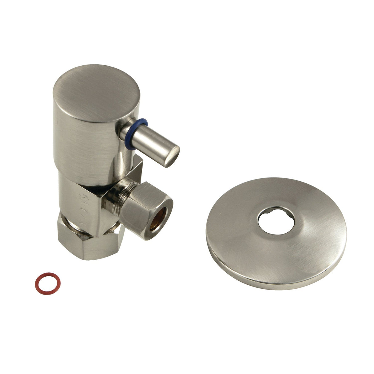 CD53308DLK 5/8-Inch OD Comp x 3/8-Inch OD Comp Anti-Seize Deluxe Quarter-Turn Ceramic Hardisc Cartridge Angle Stop with Flange, Brushed Nickel