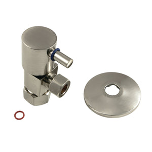 CD53308DLK 5/8-Inch OD Comp x 3/8-Inch OD Comp Anti-Seize Deluxe Quarter-Turn Ceramic Hardisc Cartridge Angle Stop with Flange, Brushed Nickel