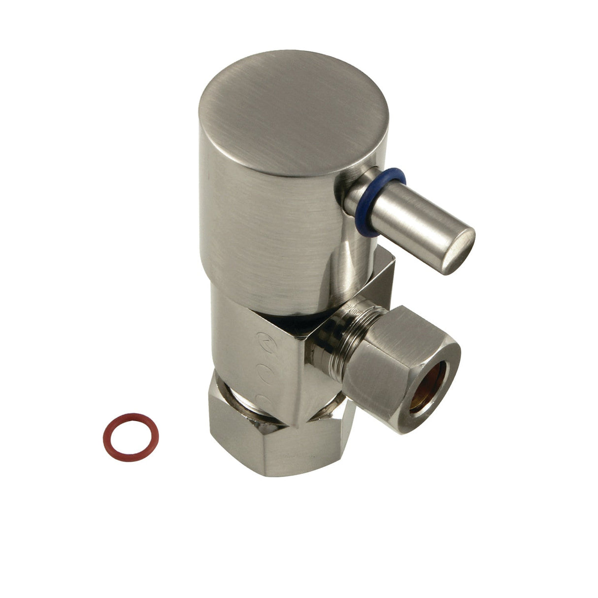 Concord CD53308DL 5/8-Inch OD Comp x 3/8-Inch OD Comp Anti-Seize Deluxe Quarter-Turn Ceramic Hardisc Cartridge Angle Stop, Brushed Nickel