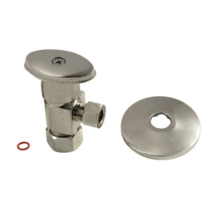 CD53308VAK 5/8-Inch OD Comp x 3/8-Inch OD Comp Anti-Seize Deluxe Quarter-Turn Ceramic Hardisc Cartridge Angle Stop with Flange, Brushed Nickel